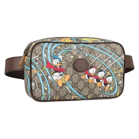 GUCCI GG Supreme Disney Collaboration Waist Bag PVC Beige 602695 Auth 141153M - Picture 1 of 16